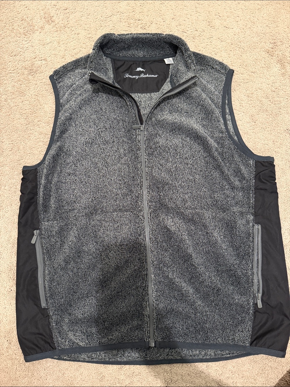 Tommy Bahama Men's Gray Sherpa-Lined Zip Vest